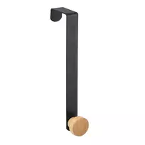 Bamboo Juodas metalinis viengubas kabliukas su bambuku 3x2,5x20cm