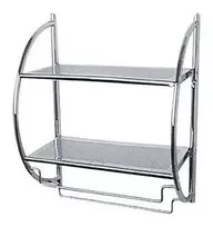 Wenko, Sieninis stelažas Chromuotas 2 lentynos, Metalas Plienas, 45x55x25 cm, Chromas
