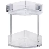 Kampinė lentyna vonios kambariui QUADRO, Vacuum-Loc, 2 lygių, WENKO