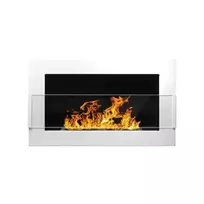 BIOHEAT 65x40 TUV Baltas LESS GLASS biožidinys įmontuojamas - pakabinamas su stiklu baltas blizgus
