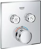 Grohe iebūvējamā dušas termostata SmartControl virsapmetuma daļa, ar 2 izejām, hroms