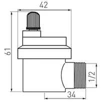 Nuorinimo vožtuvas FERRO 1/2", automatinis, kampinis