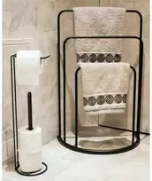 Bathroom Solutions Rankšluosčių kabykla, juoda, 49,5x75cm, metalas