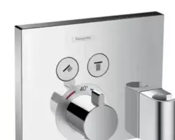 Hansgrohe ShowerSelect termostatinis maišytuvas su 2 išėjimais ir dušo galvos FixFit laikikliu, chromas