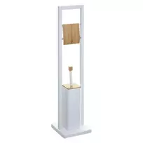 5five Simply Smart Pastatomas baltas metalinis WC šepečio stovas su tualetinio popieriaus laikikliu