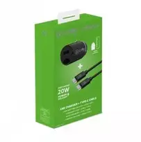 CELLY CCMINITYPEC - CAR CHARGER USB-C+USB-C TO USB-C CABLE 20W [PRO POWER]