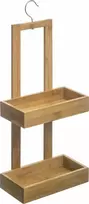 5five Simply Smart Bamboo Vonios lentyna vonios reikmenims, pakabinama, bambukinė dušo lentyna, 2 lygiai