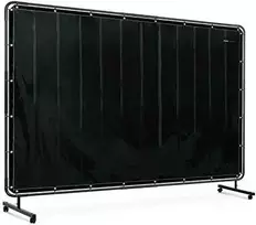 Stamos Germany Apsauginis suvirinimo užuolaidų ekranas su rėmu ant ratukų 240 x 180 cm - juodas