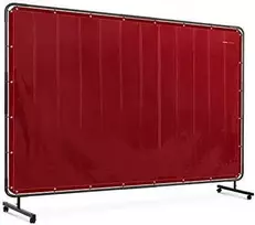 Stamos Germany Apsauginis suvirinimo užuolaidų ekranas su rėmu ant ratukų 239 x 175 cm - raudonas