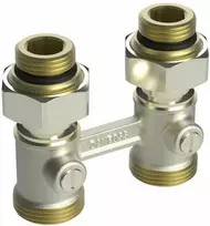 Apatinio pajungimo mazgas dvivamzdei sistemai Danfoss, RLV-KB, tiesus, 1/2''-3/4'', H tipo