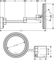 Skutimosi veidrodis su LED lempute Hansgrohe AddStoris, 41790000, chromas