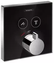 Hansgrohe Maišytuvas potinkinis termostatinis dušui SELECT GLASS , 2 išėjimai, juodas/chromas