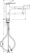Plautuvės maišytuvas su ištraukiama žarna Hansgrohe Zesis M33, 74801800,