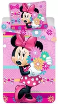 Patalynė bawełniana 140x200 Myszka Mini 0952 Minnie Mouse rožinė poszewka 70x90