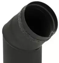 Kierulff MB Juodas dūmtraukio vamzdis, 80 mm alkūninis vamzdis 45 - alkūninis vamzdis 45° x 1 mm. Keraminė tarpinė.
