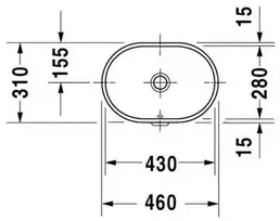 Duravit Praustuvas rankoms Foster po klijais 43x28cm