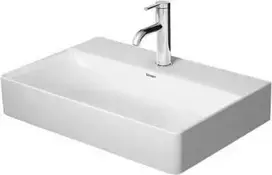 Duravit „DuraSquare“ kriauklė – 60 x 40 cm, kompaktiška, aukščio per vidurį ir perpildymo anga