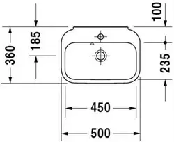 Duravit Praustuvas rankoms Happy d 2 50x36cm