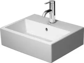 Duravit „Vero Air“ praustuvas rankoms, baldų praustuvas, prie sienos tvirtinamas kriauklė, keraminė, balta, 450 mm