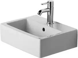 Duravit „Vero Handrinse“ praustuvas, baldų praustuvas, prie sienos tvirtinamas kriauklė, keraminė, balta, 450 mm