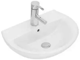 Geberit Ifö Spira kriauklė, lenkta, 50 cm, 15050 - tvirtinama varžtais, be maišytuvo angos, perpildymo gylis 165