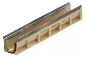 Drenažo latakas 0,0 m/pak. 1,0 m - ACO V100S Seal In, be nuolydžio, cinkuotas rėmas