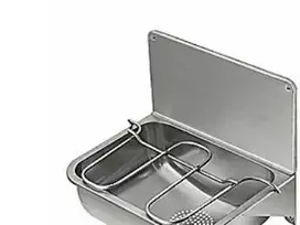 Contura Steel Ab „Contura“ įleidžiama kriauklė Cu44B - nerūdijančio plieno 460x335 su galine plokšte ir perpildymo vožtuvu