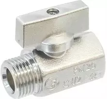 Gpa Flowsystem As „Csslr Plus“ pistoleto metalo spalvos mini rutulinis vožtuvas, 581 tipas – 1/2 colio lizdas/nipelis – padengtas teflonu
