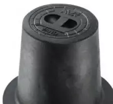 Apvalus uždarymo čiaupo dangtelis, AVK 04-43 - fiksuotas modelis, juodas PA su kištuku GG-25
