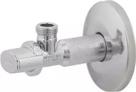 BROEN Arcofix uždarymo vožtuvas, ilgas, chromuotas, nipelis/nipelis 1/2" x 3/8" su Ø70 mm rozete. Tiekiamas be jungiamosios veržlės, skirtos 10 mm variniam vamzdžiui #744524033