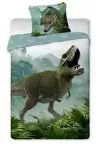 MCU Patalynė bawełniana 140x200 Dinozaur t rex 002 žalia poszewka 70x90