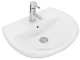 Geberit Ifö Spira kriauklė, lenkta 60 cm, 15162 - tvirtinama varžtais, su maišytuvo anga, perpildymo gylis 168