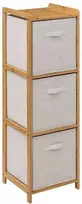 5five Simply Smart Bamboo Aukšta TIDY bambukinė lentyna su 3 medžiaginiais krepšeliais, aukštis 109,5 cm
