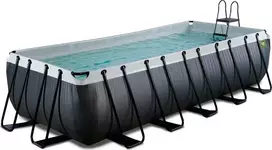 EXIT Juodas Leather baseinas 540x250x122 cm su filtravimo siurbliu – juodas
