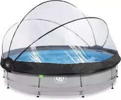 EXIT Soft Pilkas baseinas ø360x76cm su filtruojančiu siurbliu ir kupolu - pilkas