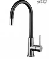 Maišytuvas BlueWater Lima-inox/juodas, su ištraukiamu dušeliu