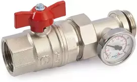 Ventilis trumpa raudona rankena, su termomemtru ir išardoma jungtimi vid.-iš.25 GENERAL FITTINGS