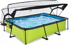 Baseinas EXIT Lime 300x200x65cmsu stogeliu ir pompa su filtru - žalias