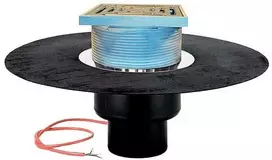 Hl Hutterer Lechner Stogo įlaja vertikali DN160 su apšildymu(10-30W/230V),bitumine hidroizoliacija,grotelėmis 148x148 (H