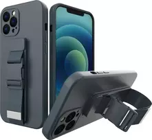 Hurtel Rope dėklas su dirželiu skirtas Xiaomi Redmi 10X 4G / Xiaomi Redmi Note 9, tamsiai mėlynas (Navy Mėlyna)