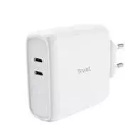 TRUST įkroviklis MAXO 65W, 2x USB-C, baltas