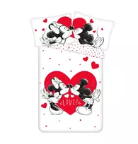 Patalynė bawełniana 140x200 Myszka Miki i Mini serce 1032 Minnie Mickey Mouse love poszewka 70x90