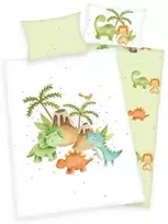 Herding Patalynė medvilnė 100x135 Dino dinozaurai balta celadon vaikiška lova H23