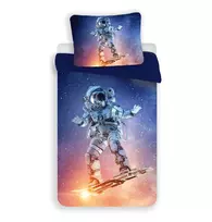 Patalynė su mikrofibry 140x200 Astronauta mėlyna kolorowa poszewka 70x90