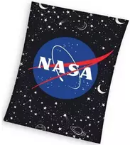 MCU Fleece antklodė 130x170 Nasa juoda mėlyna vaikiškas pledas C24