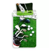 Patalynė bawełniana 140x200 Golf pole golfowe žalia 4997 poszewka 70x90 dla fana miłośnika golfa