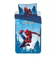 Patalynė bawełniana 140x200 Spider-man człowiek pająk mėlyna poszewka 70x90 JF 02