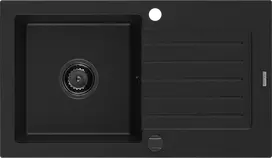 Granitinė virtuvinė plautuvė Mexen Pablo su sifonu, Juodas, 752 x 436 mm