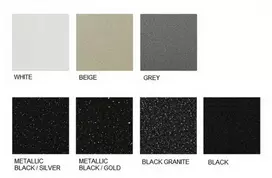 Granitinė virtuvinė plautuvė Mexen Enzo su maišytuvu ir sifonu, Juodas