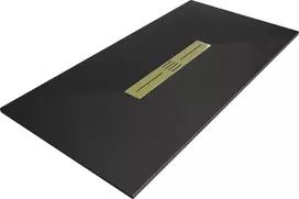 Stačiakampis dušo padėklas Mexen Toro SMC su sifonu, 150 x 70 cm, Juodas+Gold